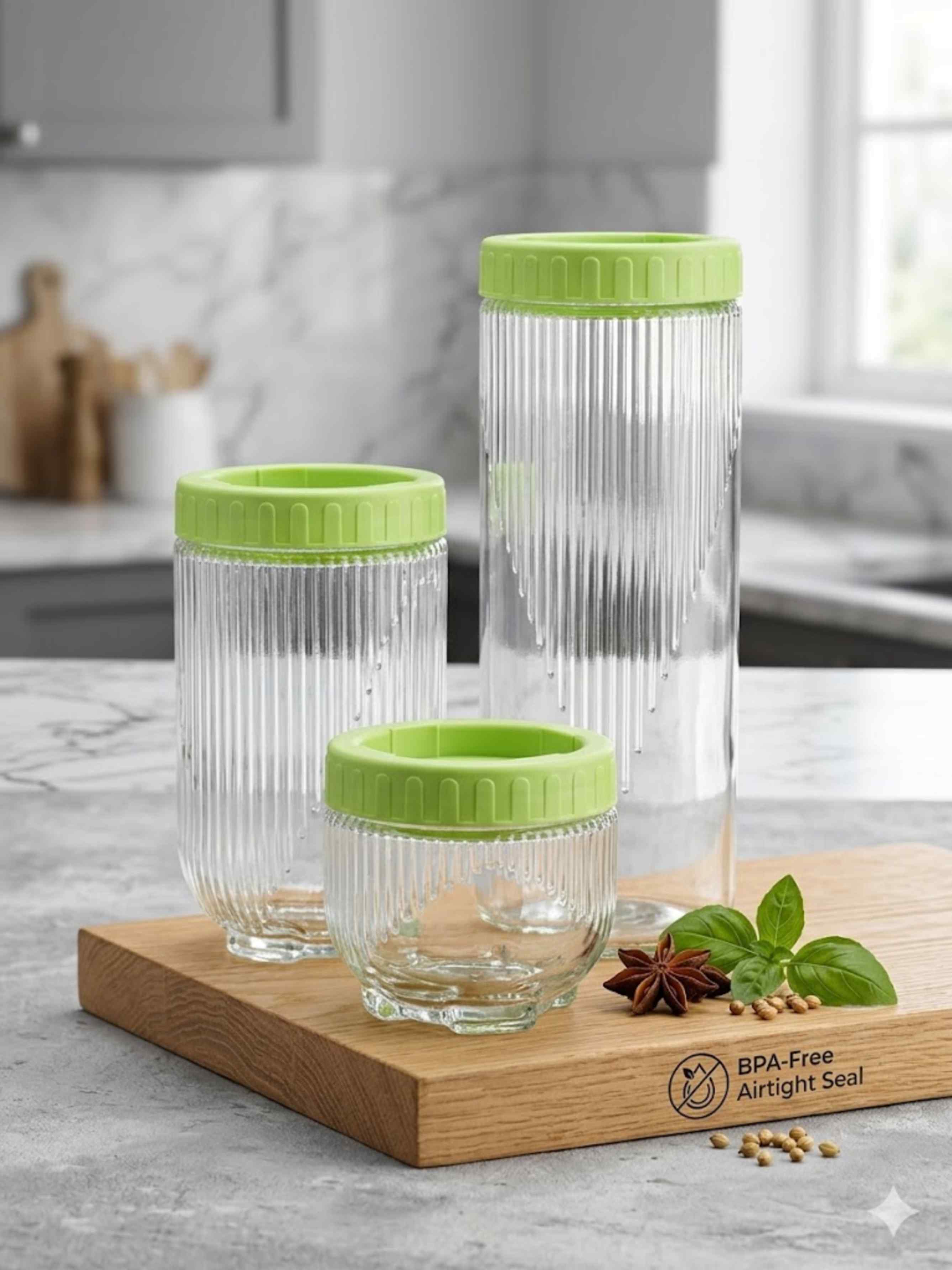 STORAGE JAR 3 PCS SET (250,500,800ML) MSB-167