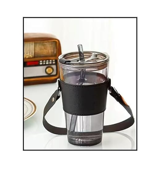 LETHER DOUBLE DRINKING BLACK BIG BELT 450ML 23206 | MSB-123