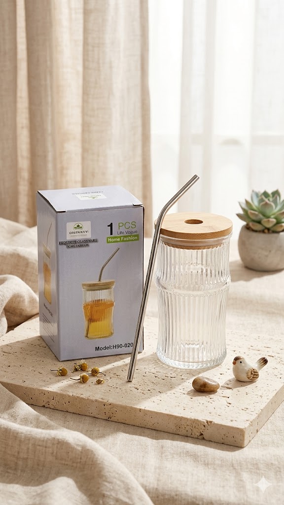 MASON CAN LINING WOODEN LID STRAW