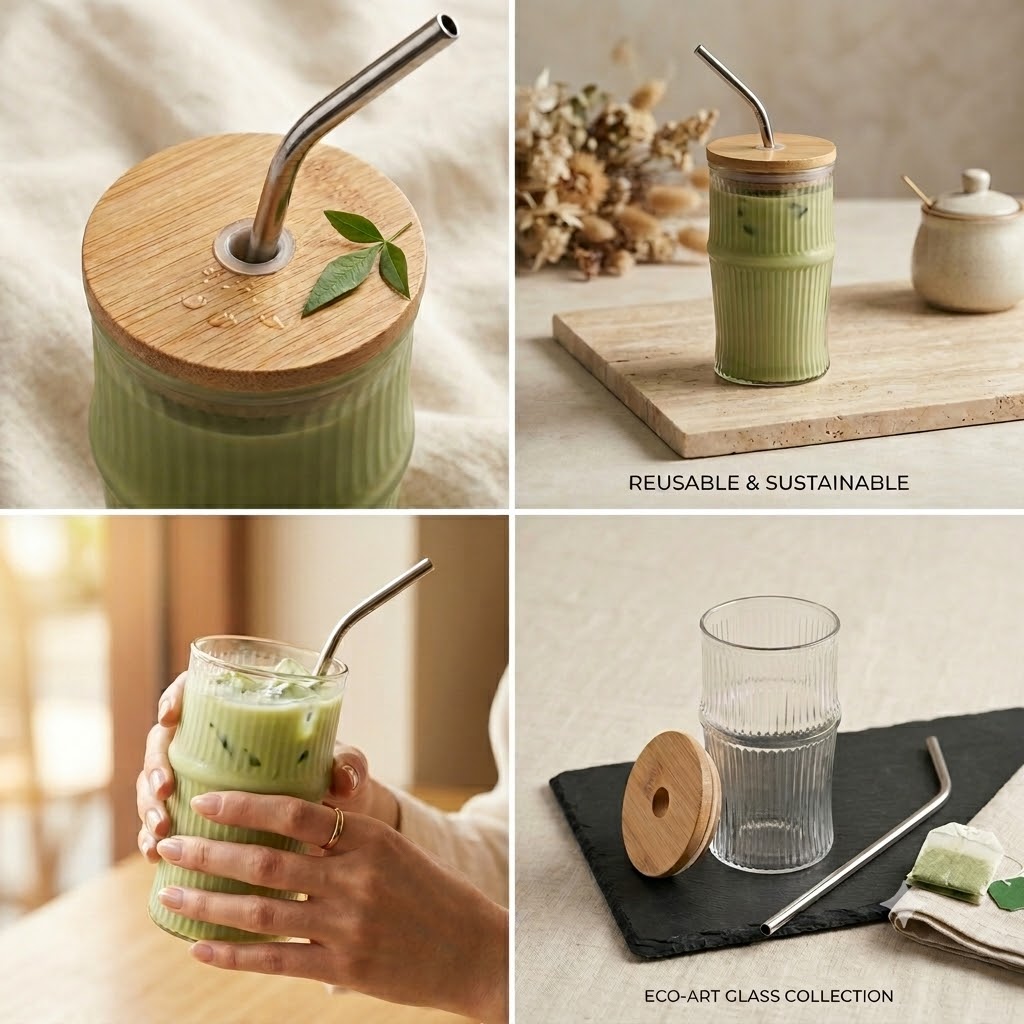 MASON CAN LINING WOODEN LID STRAW