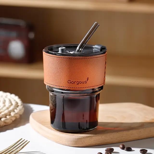 LEATHER MUG 400ML BLACK HEAVY LID SMALL