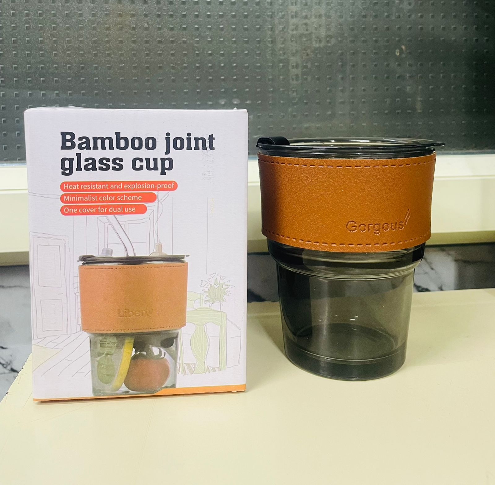 LEATHER MUG 400ML BLACK HEAVY LID SMALL