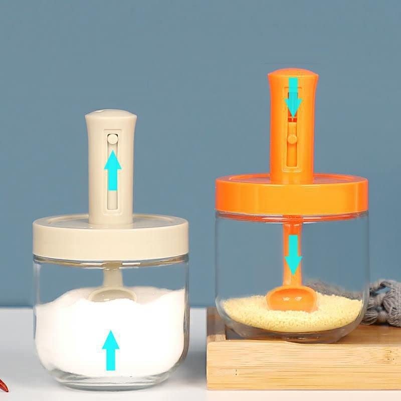 SEASONING SPOON JAR, AIRTIGHT LID JAR STORAGE CONTAINER 300ML