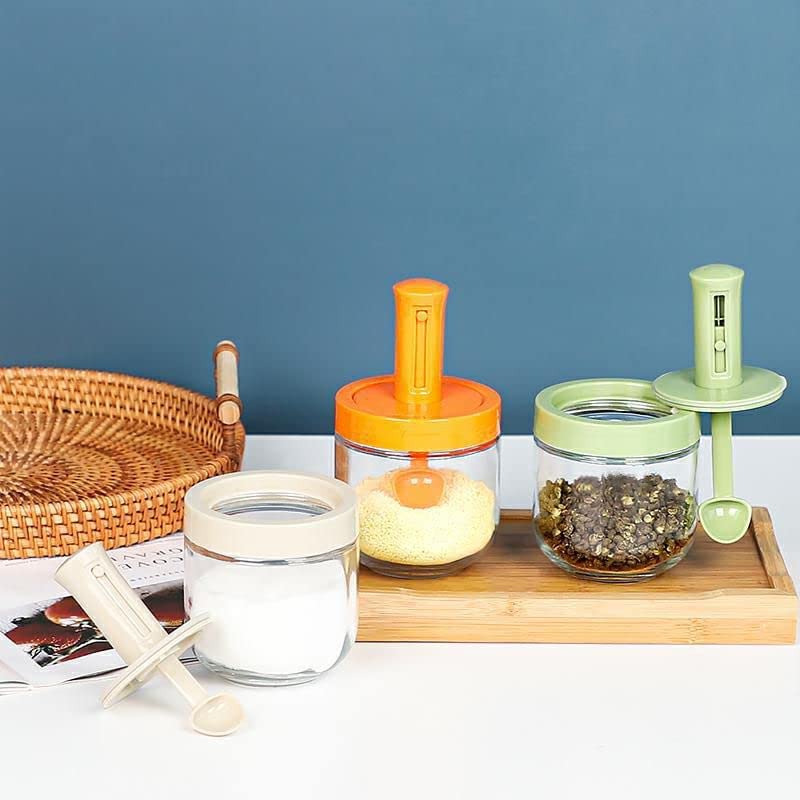 SEASONING SPOON JAR, AIRTIGHT LID JAR STORAGE CONTAINER 300ML