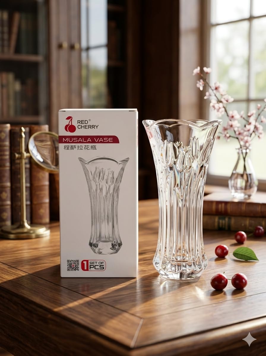 VASE FOR FLOWERS MODERN CLEAR CRYSTAL