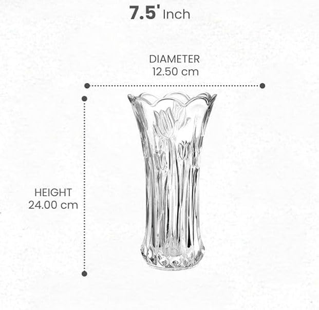 VASE FOR FLOWERS MODERN CLEAR CRYSTAL