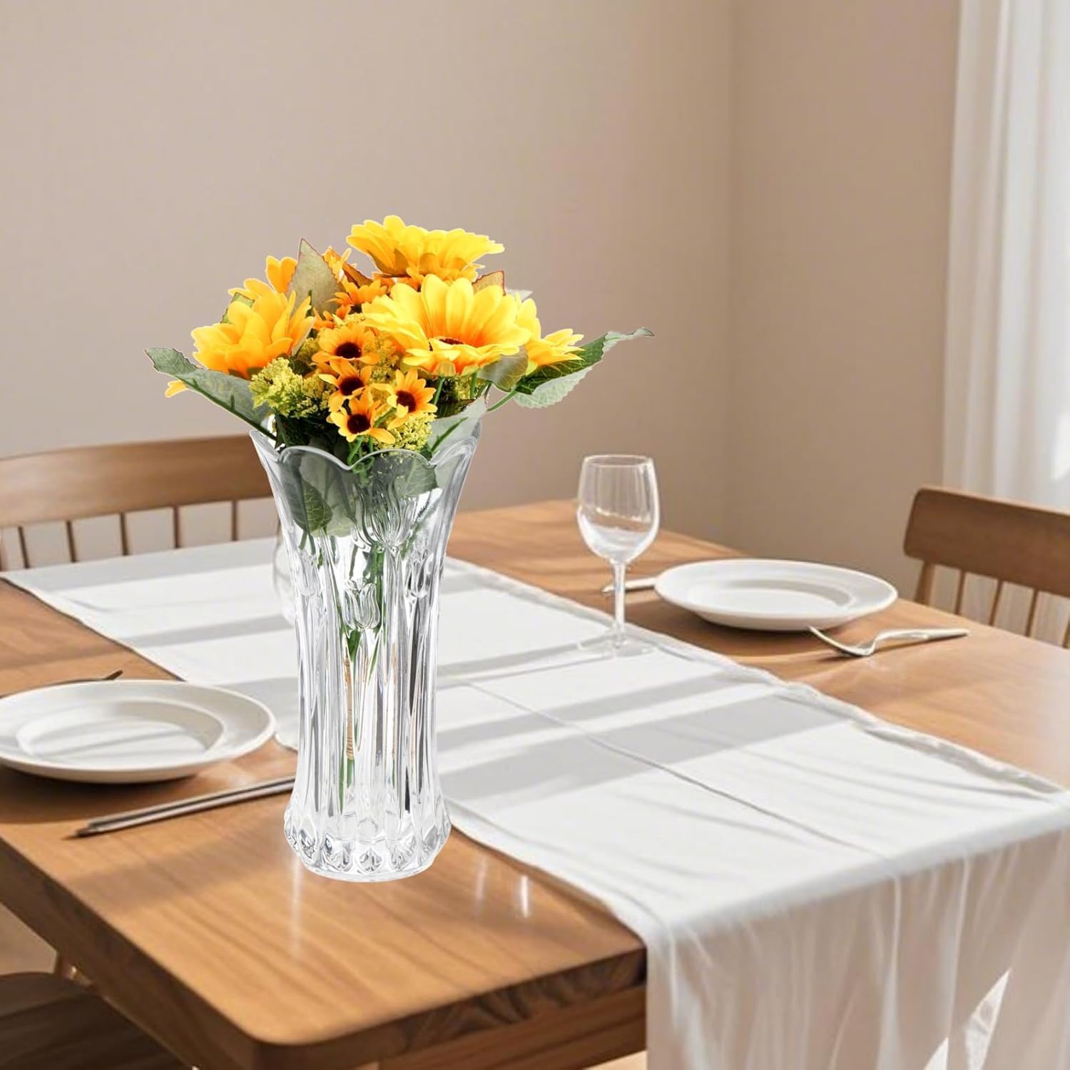 VASE FOR FLOWERS MODERN CLEAR CRYSTAL