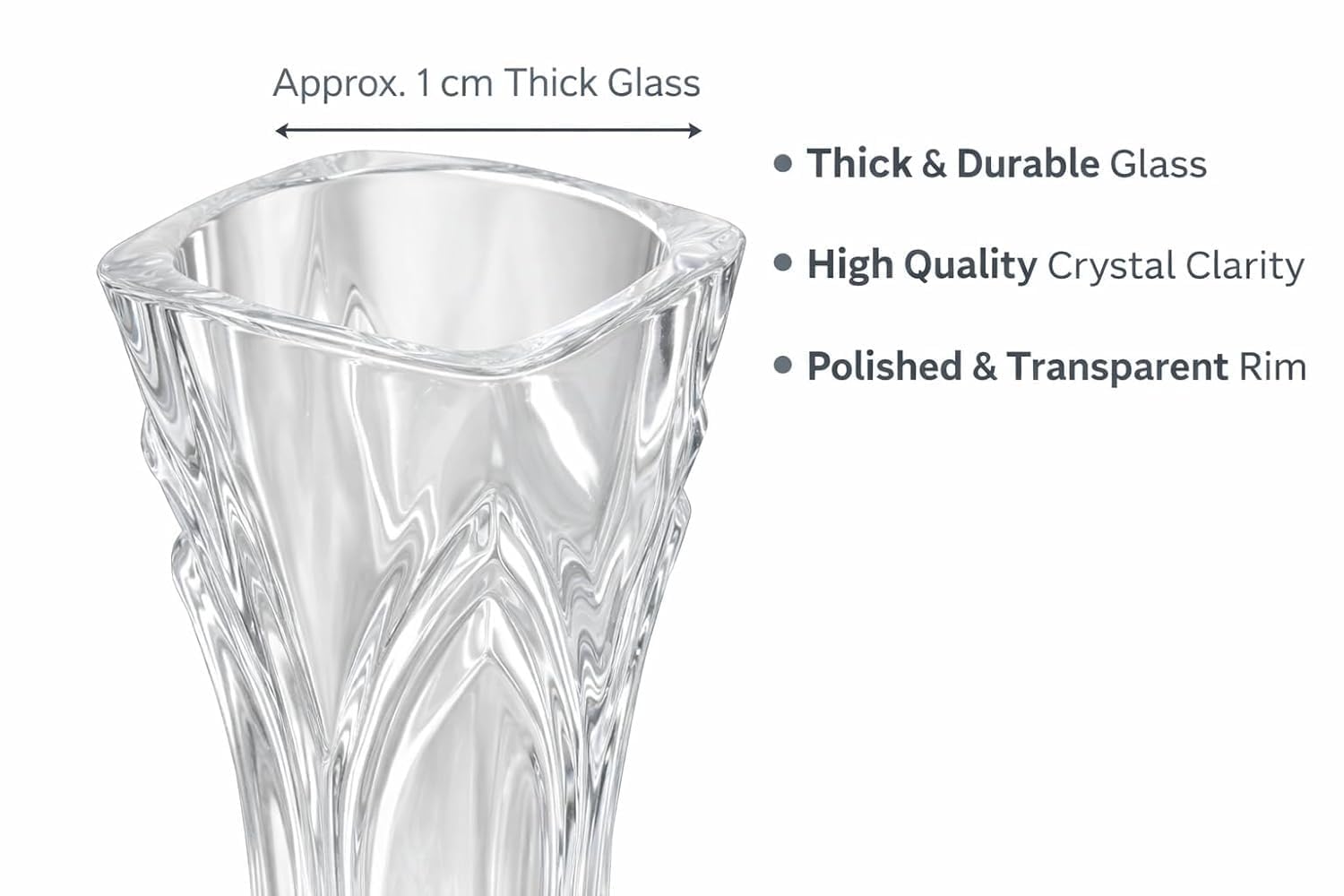 Glass Flower Vase 6.6 Inch HP15