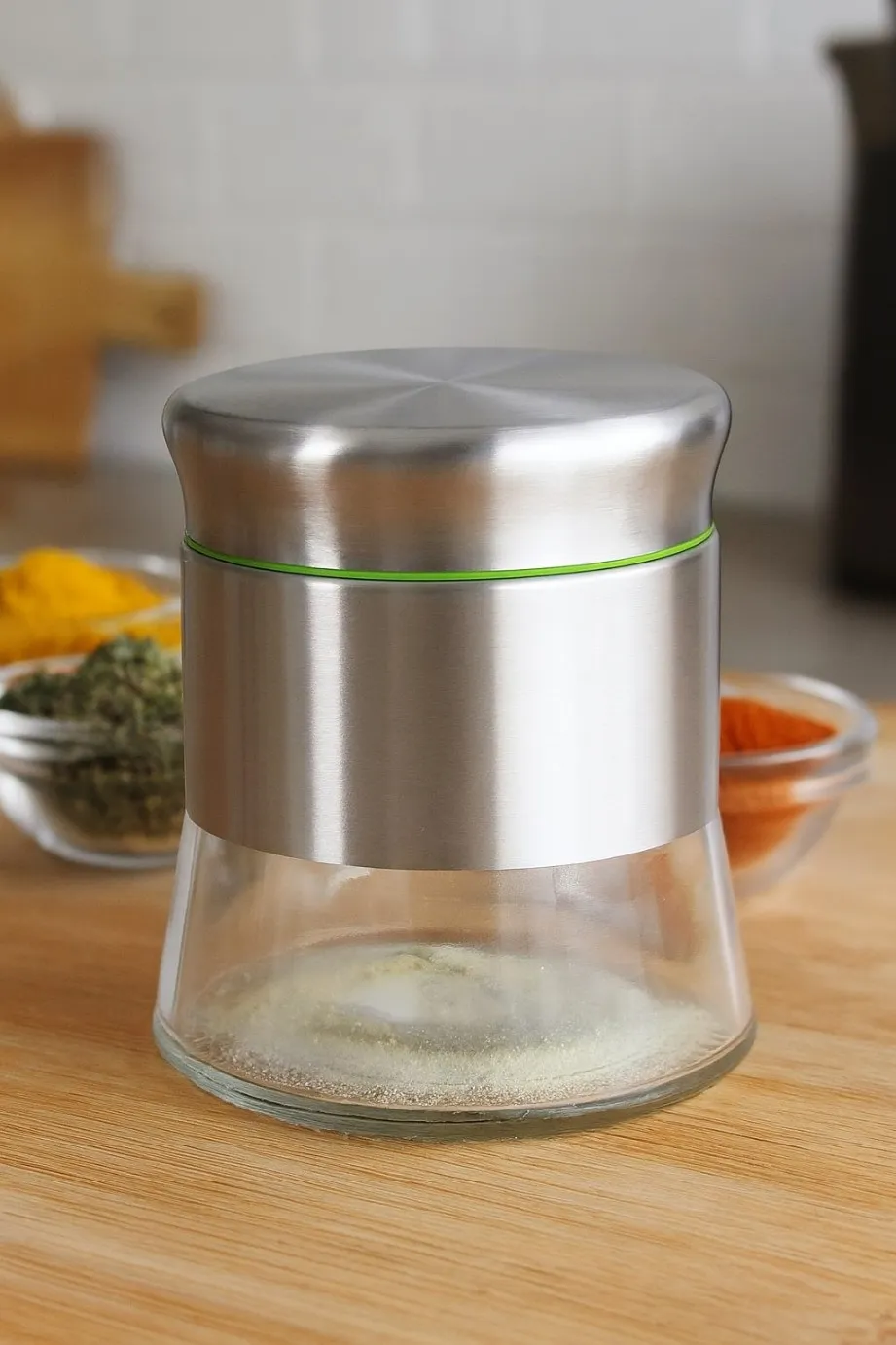 GLASS JAR WITH STEEL COVER 350ML BOX PACK  H4082-3