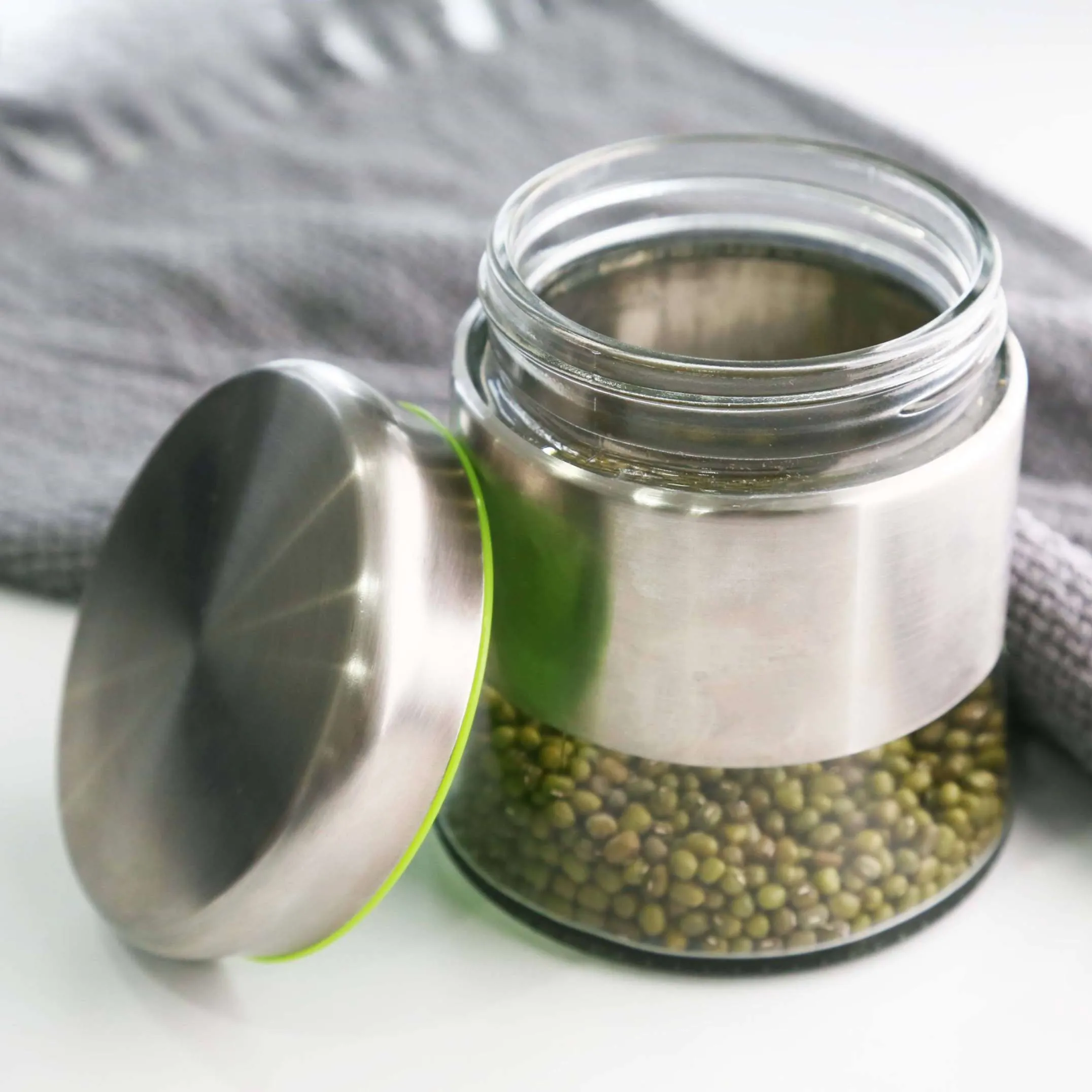 GLASS JAR WITH STEEL COVER 350ML BOX PACK  H4082-3