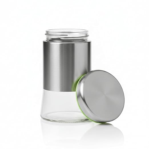 GLASS JAR WITH STEEL COVER 550ML BOX PACK H4082-2