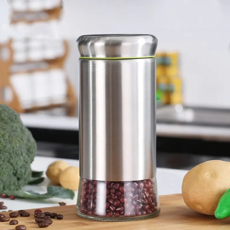 GLASS JAR WITH STEEL COVER 900ML BOX PACK H4082-1