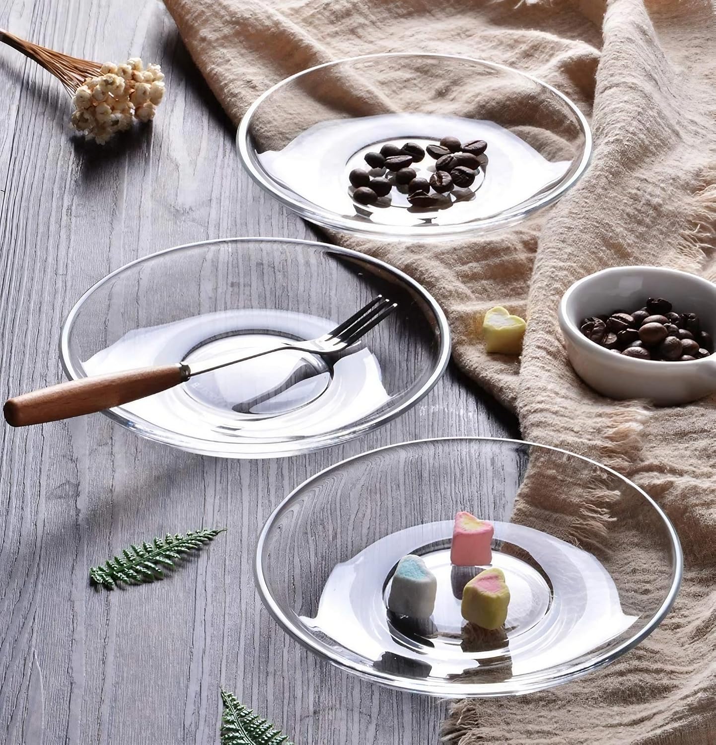 GLASS SAUCER 6PCS Y-7011