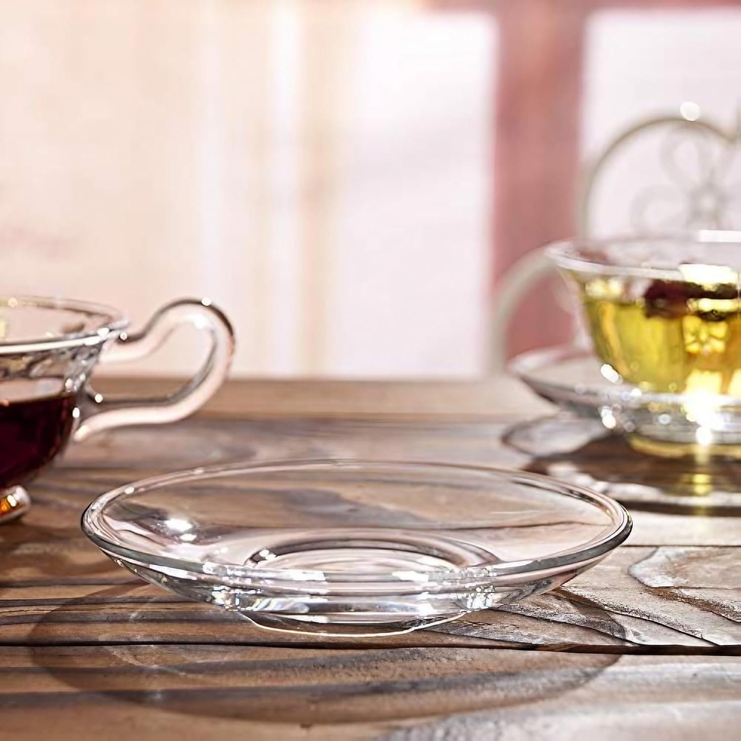 GLASS SAUCER 6PCS Y-7011