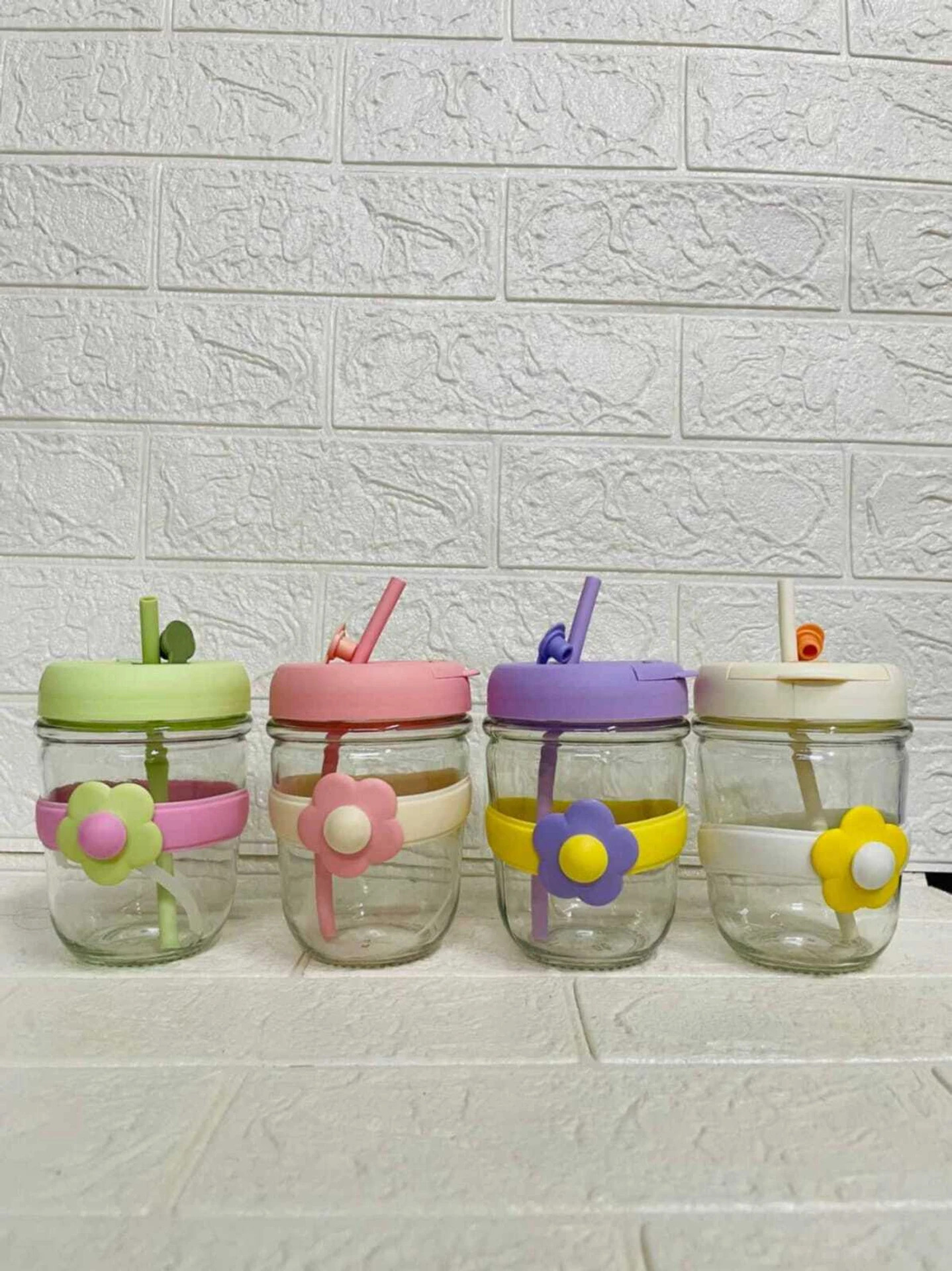 Glass Tumbler with Lid & Straw - 300ml MSB-172