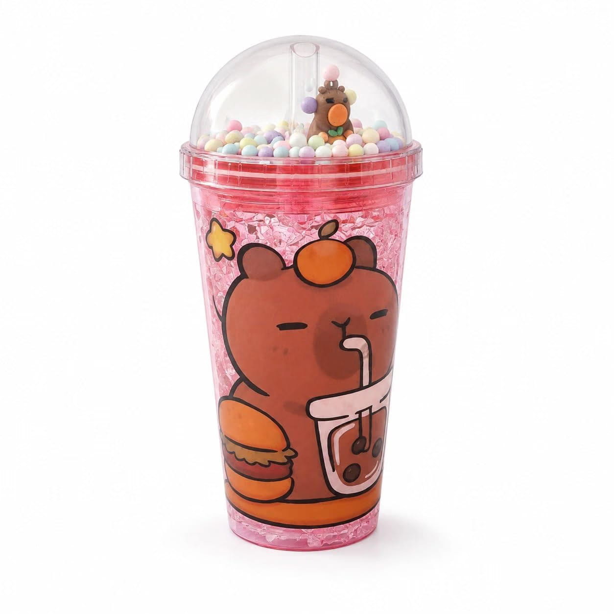 SIPPER TUMBLER 450 ML WITH STRAW AND LID MIX COL
