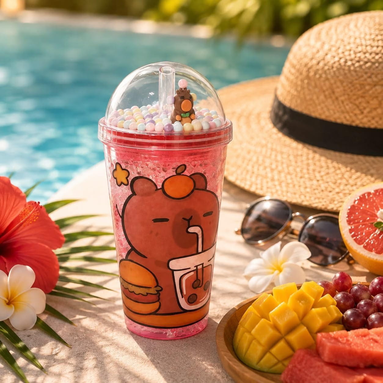 SIPPER TUMBLER 450 ML WITH STRAW AND LID MIX COL