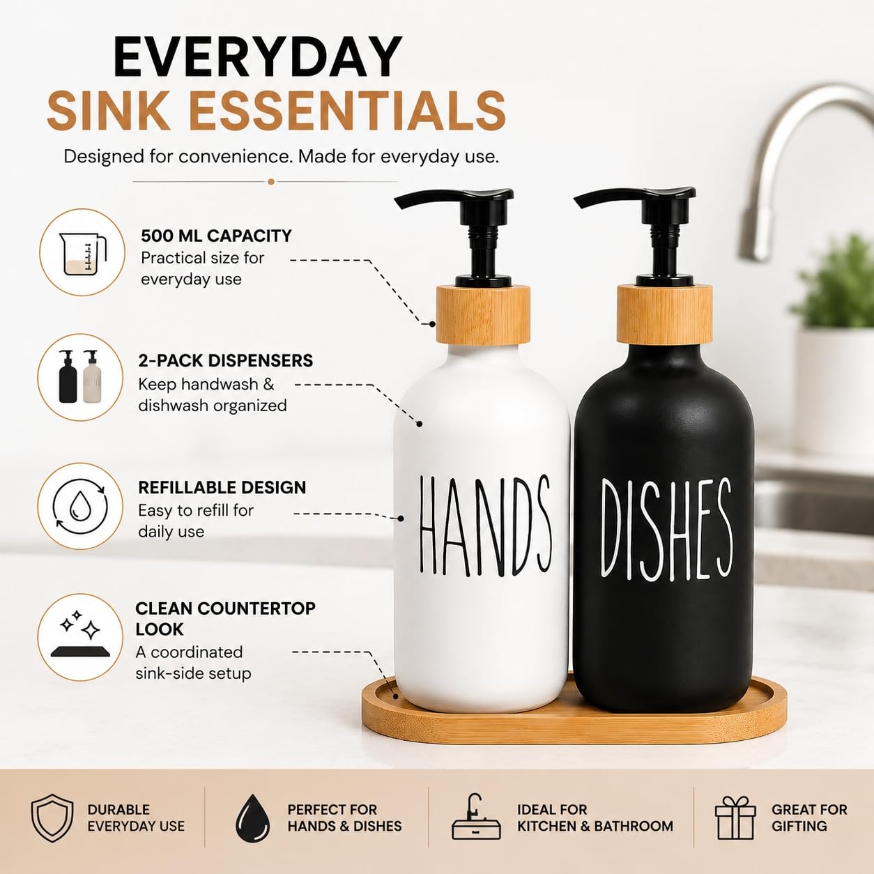3 PC BATHROOM SET IN COL BOX 500ML MSB-8407