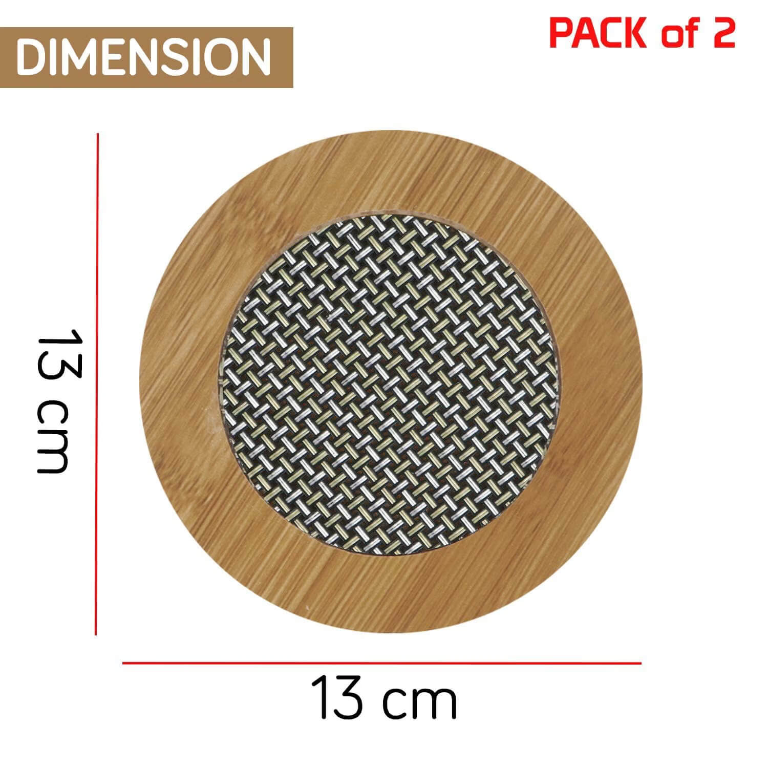 Eco-Friendly Bamboo Wooden Coasters With Stand 6PIC