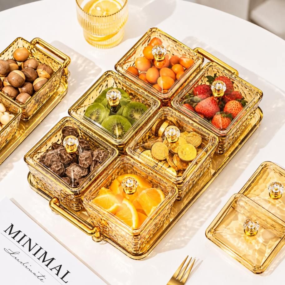 6 PCS PLASTIC CANDY ON TRAY IN COL