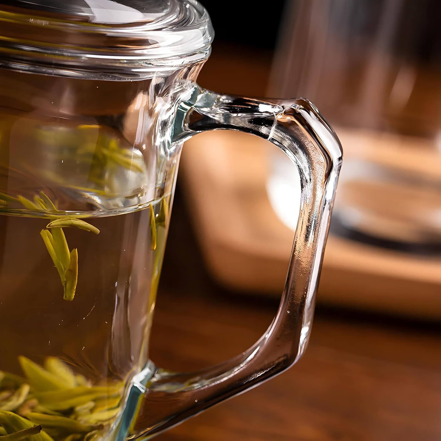Classic Glass Mug with Glass Lid for Coffee/Milk/Tea 380 ml EZ1029