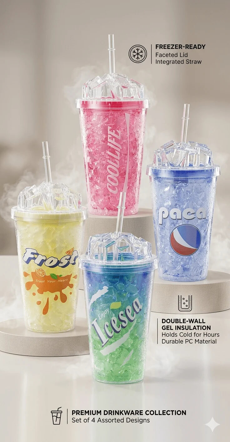 Icy Gel Double-Wall Insulated Freezer Tumblers  450 ML