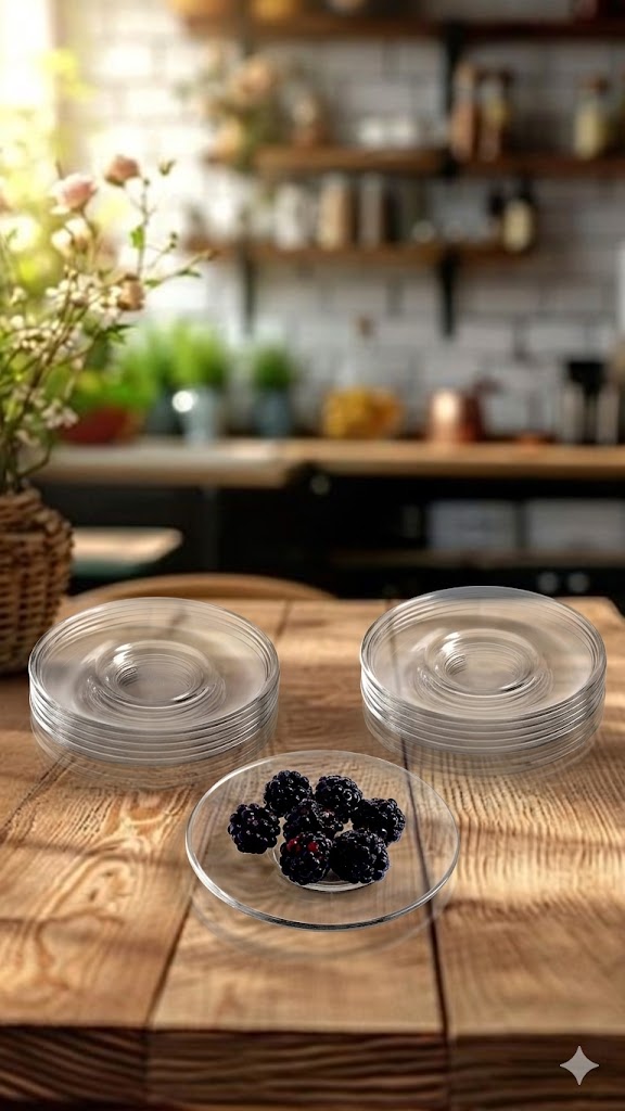 GLASS SAUCER 120ML 6PCS 20143 | KTW258
