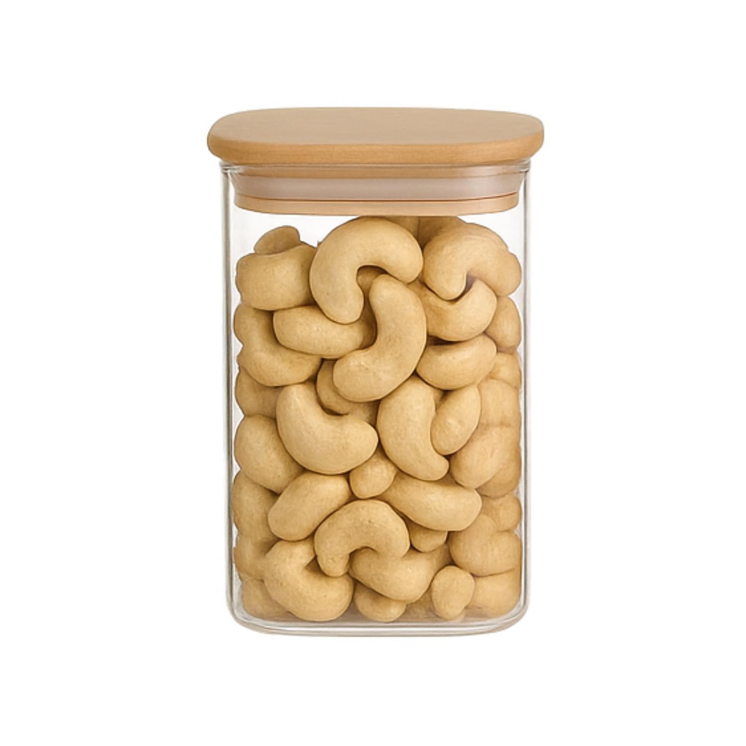 WOODEN LID JAR SQUARE 230ML 1PCS 21780