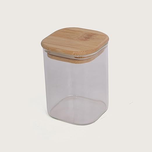 WOODEN LID JAR SQUARE 230ML 1PCS 21780