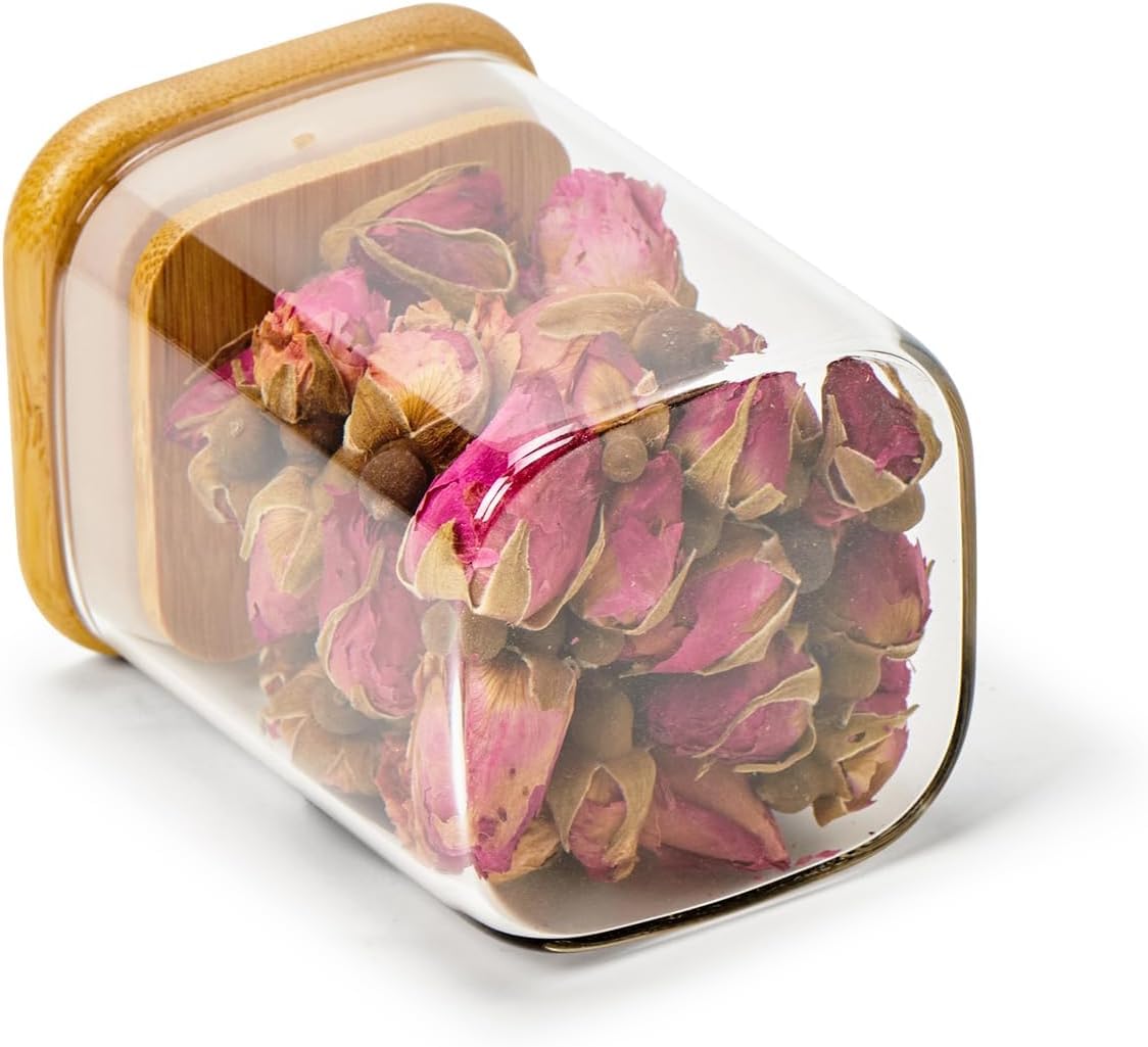WOODEN LID JAR SQUARE 230ML 1PCS 21780