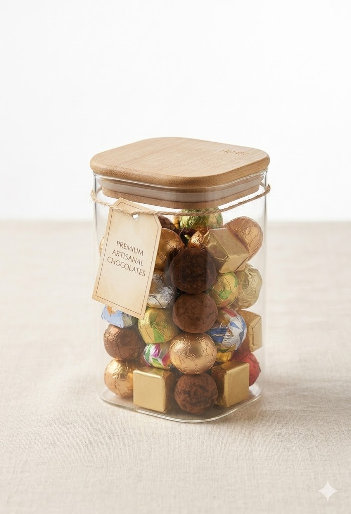 WOODEN LID JAR SQUARE 230ML 1PCS 21780