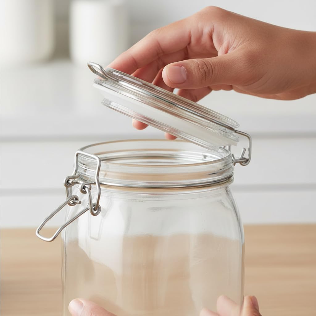 SWING CAP ROUND JAR 1LTR BOX PACK  23080 I GDN03-2