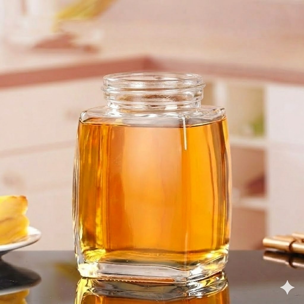 300ML FRUITY JAR BLACK ,GOLDEN, BLUE CHECK  LID 22967