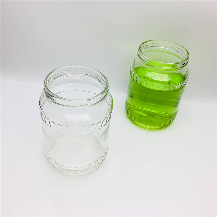 370ML FLUTED JAR BLACK ,GOLDEN, BLUE CHECK  LID 22963