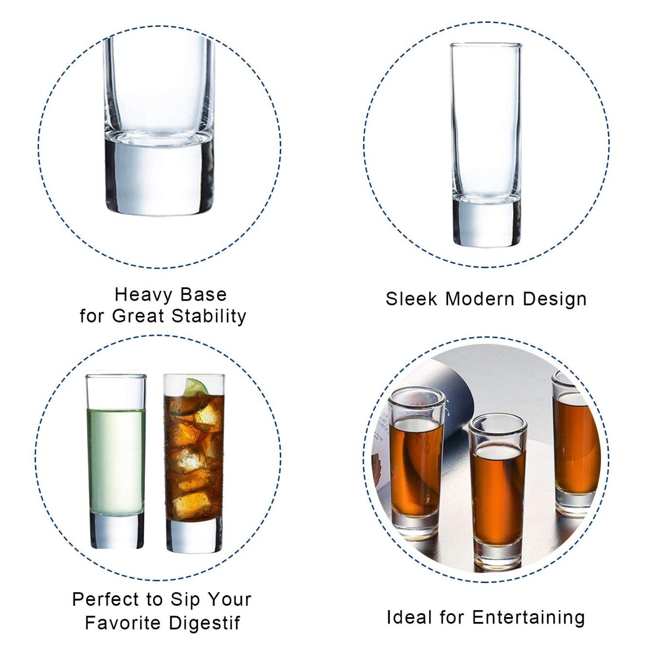 DIAMOND SHOT GLASS 70ML 6PCS SET 21939 | QY312