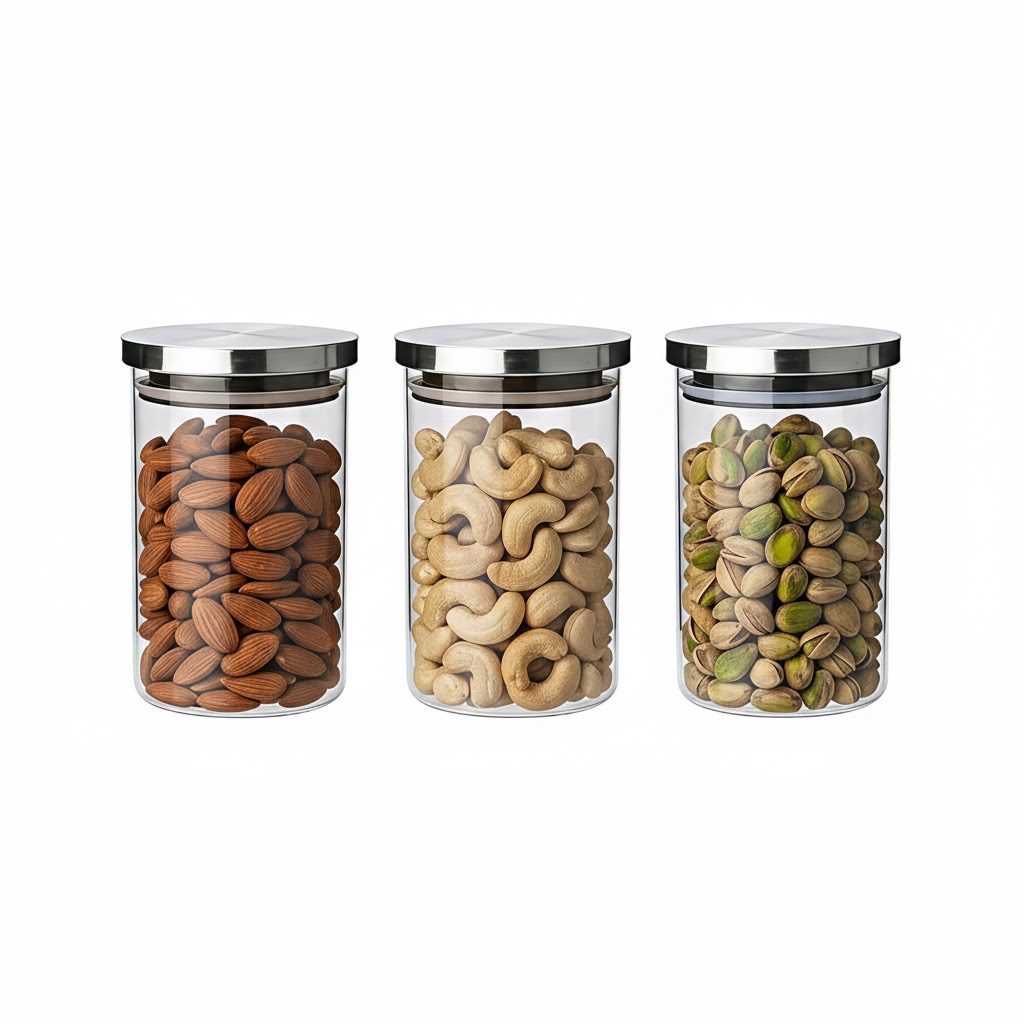 STEEL LID JAR ROUND 320ML 3PCS SET 23037 I WD10-320-L3-SS