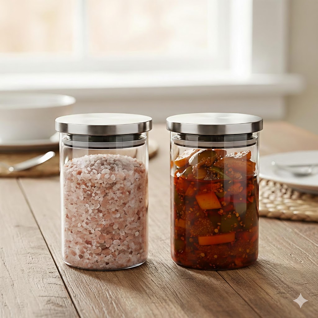 STEEL LID JAR ROUND 320ML 3PCS SET 23037 I WD10-320-L3-SS
