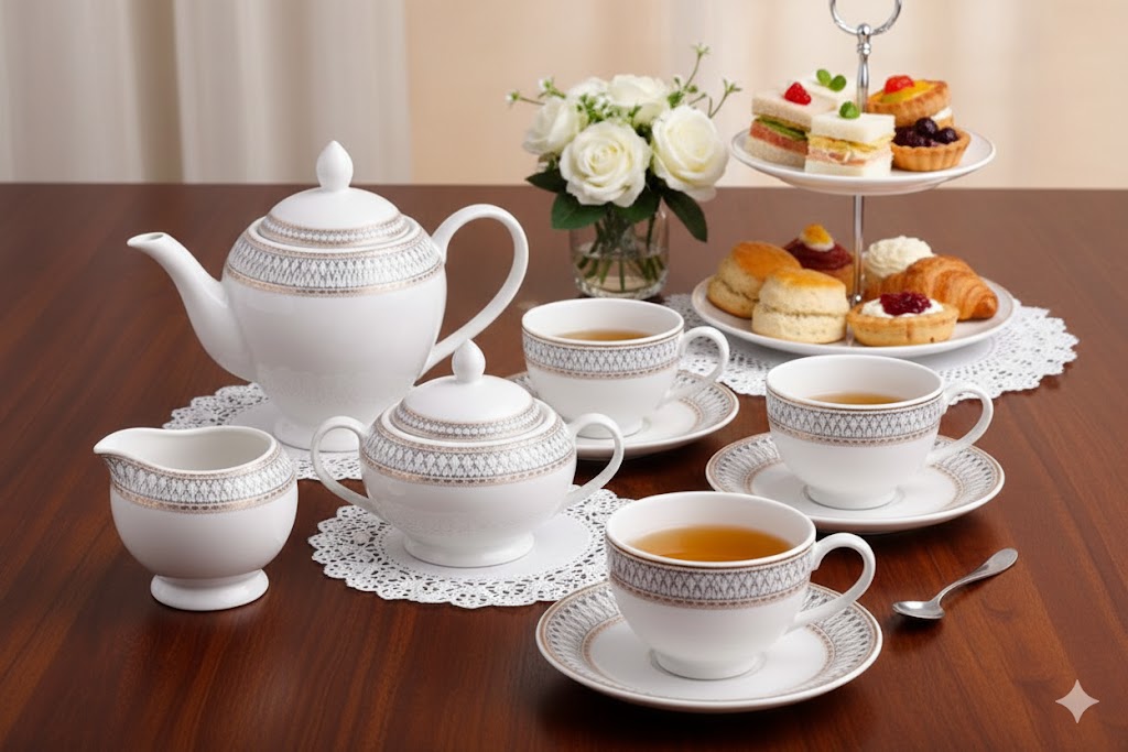 CERAMIC TEA SET 17 PCS SET  E 23097 I CTS-17-E