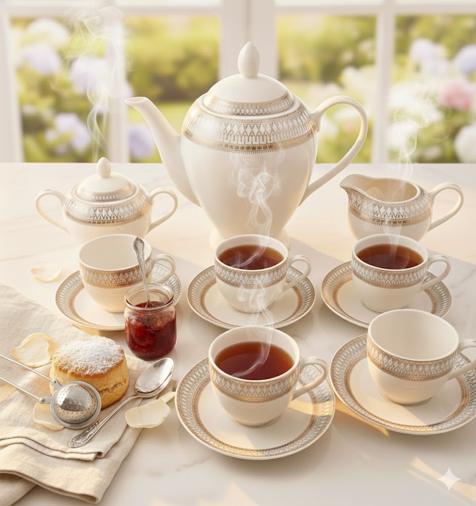 CERAMIC TEA SET 17 PCS SET  E 23097 I CTS-17-E