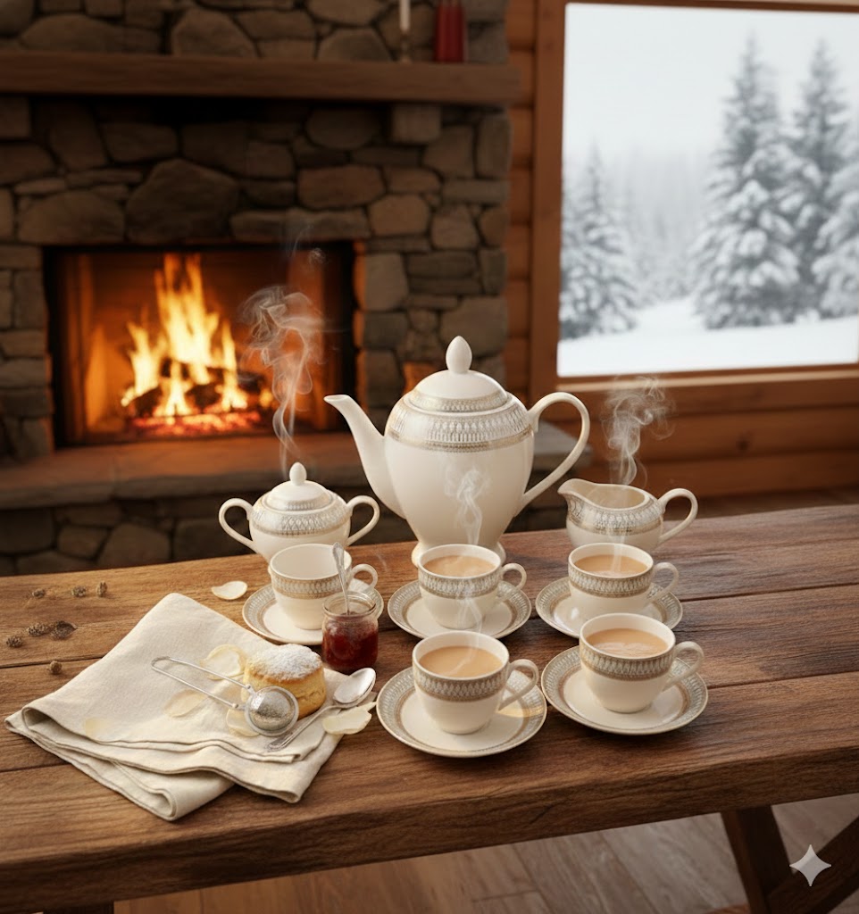 CERAMIC TEA SET 17 PCS SET  E 23097 I CTS-17-E