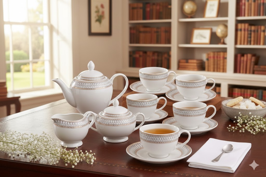 CERAMIC TEA SET 17 PCS SET  E 23097 I CTS-17-E