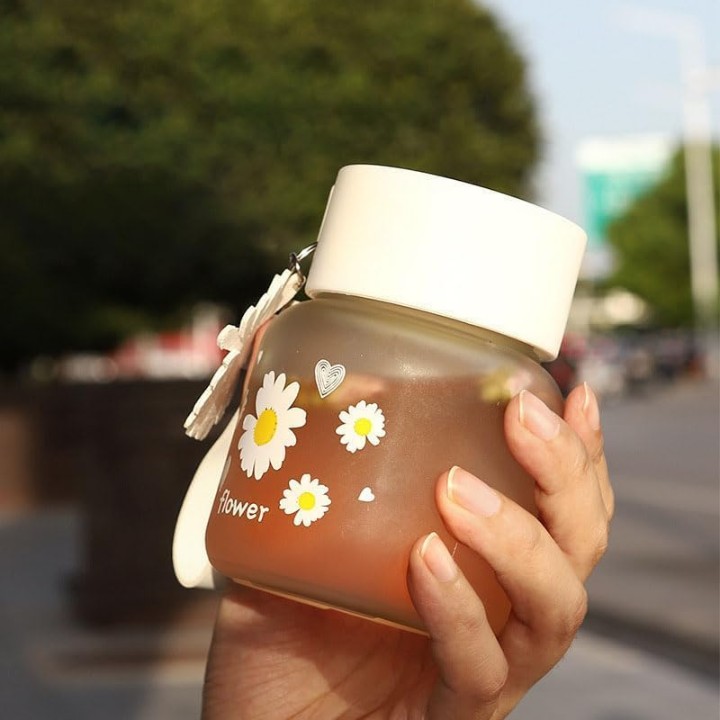SIPPER BOTTLE DAISY CUP FLOWER 350ML 22626 |VX-36