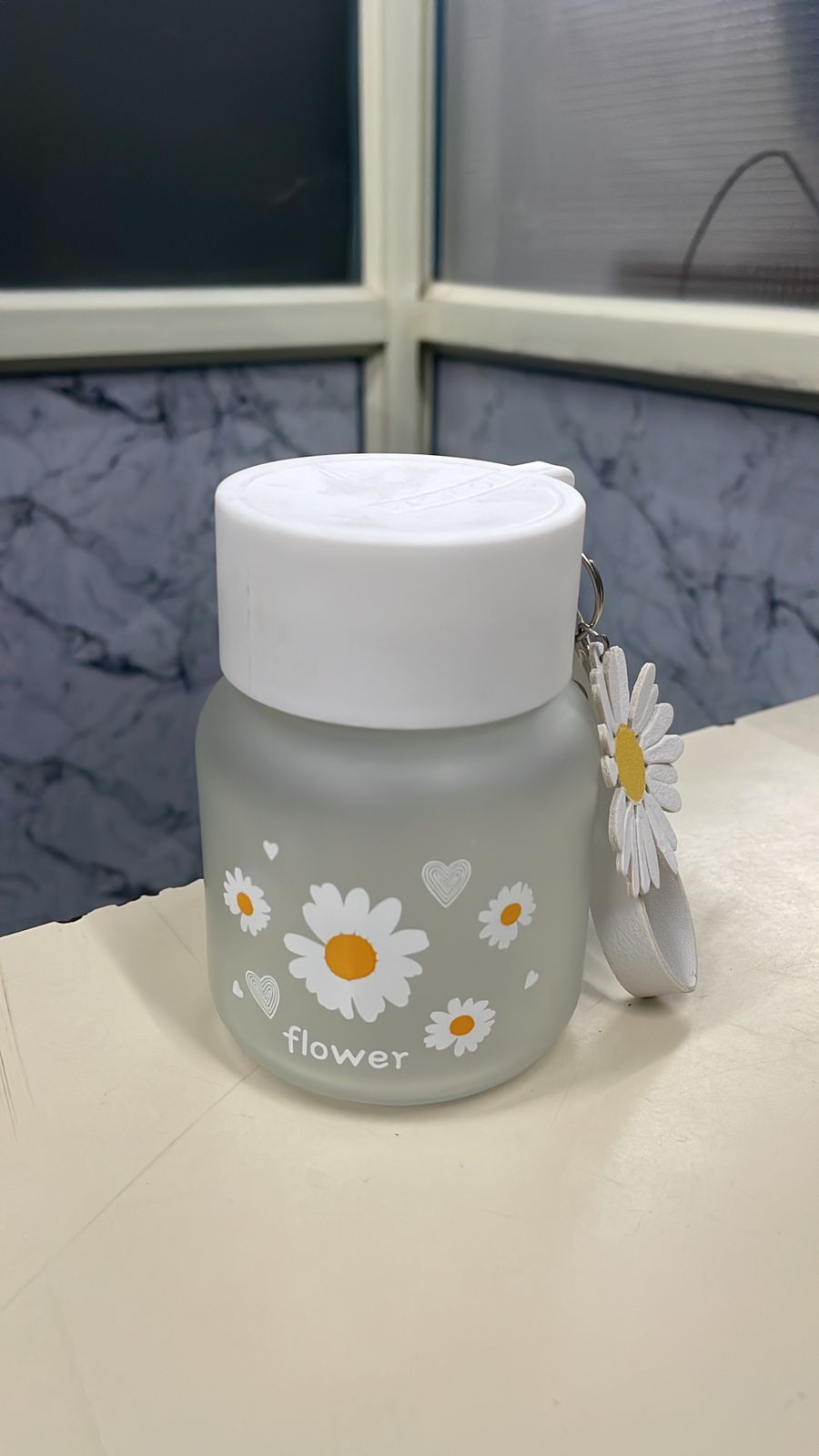 SIPPER BOTTLE DAISY CUP FLOWER 350ML 22626 |VX-36