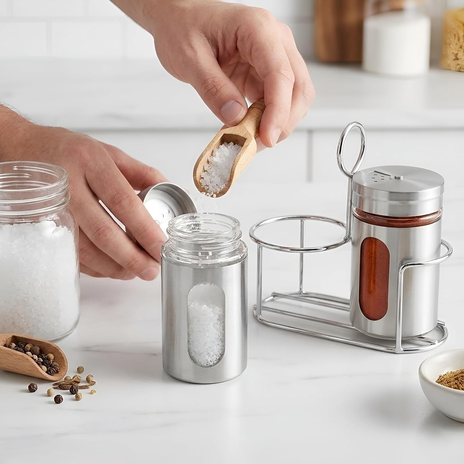 GLASS SPICE JAR2 2PCS SET  21512 | H3082E