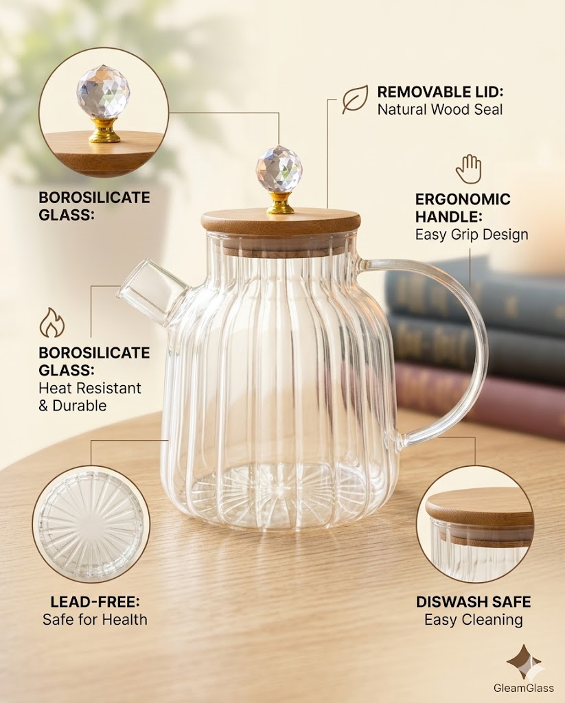 LINNIG KETTLE DIAMOND WOODEN LID1.5LTR  22979