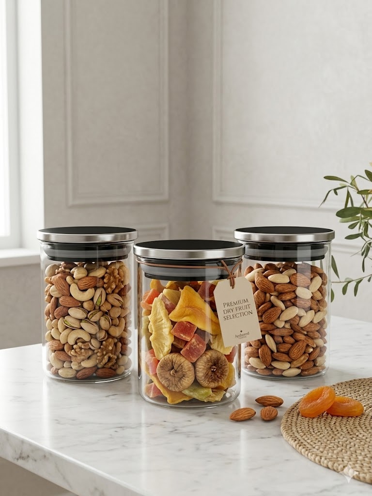 STEEL LID JAR ROUND 220ML 3 PCS SET  22985 I WD10-220-L3-SS