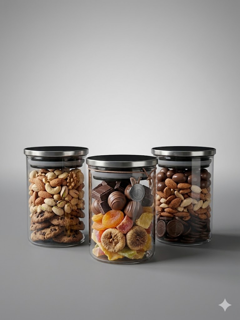 STEEL LID JAR ROUND 220ML 3 PCS SET  22985 I WD10-220-L3-SS