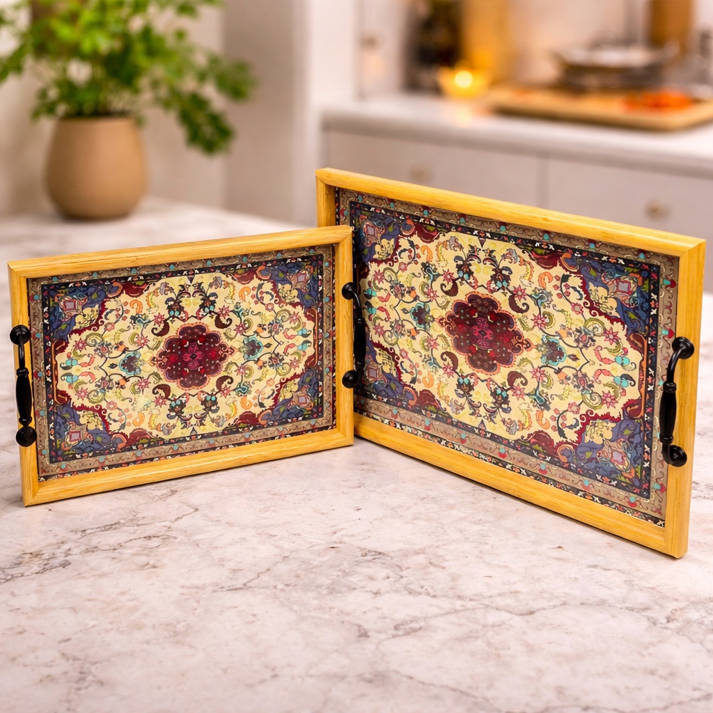 SERVING TRAY 2 PCS SET (13 INCH , 16 INCH)  22932 IYRY-07