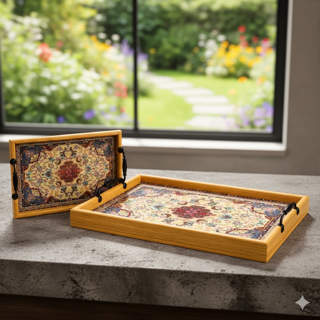 SERVING TRAY 2 PCS SET (13 INCH , 16 INCH)  22932 IYRY-07