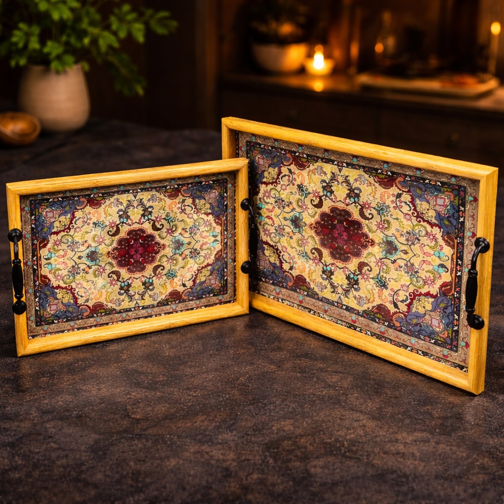 SERVING TRAY 2 PCS SET (13 INCH , 16 INCH)  22932 IYRY-07